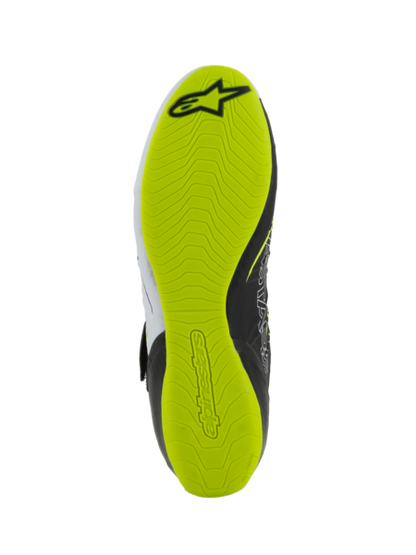 Alpinestars KX V3 FIA-zugelassene Kartschuhe Schwarz/Weiß/Fluoreszierendes Gelb