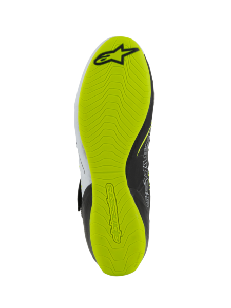 Alpinestars KX V3 FIA-zugelassene Kartschuhe Schwarz/Weiß/Fluoreszierendes Gelb