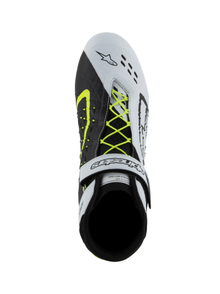 Alpinestars KX V3 FIA-zugelassene Kartschuhe Schwarz/Weiß/Fluoreszierendes Gelb