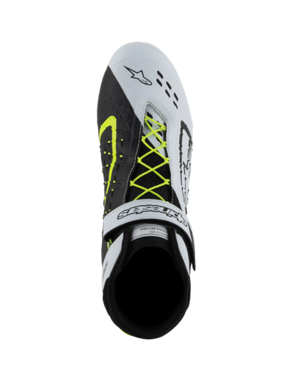 Alpinestars KX V3 FIA-zugelassene Kartschuhe Schwarz/Weiß/Fluoreszierendes Gelb