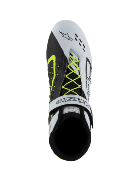 Alpinestars KX V3 FIA-zugelassene Kartschuhe Schwarz/Weiß/Fluoreszierendes Gelb