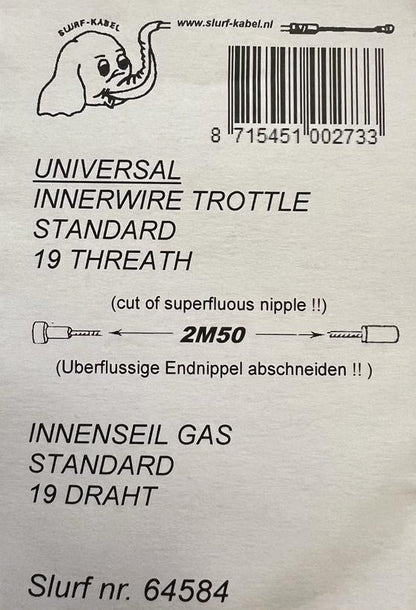 Universeller Gaszug / Bremszug / Kupplungszug mit konischem Kopf